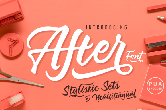 After: A Bold Script Font for Crafters and Designers